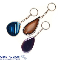 Agate Slice Keychain Lot