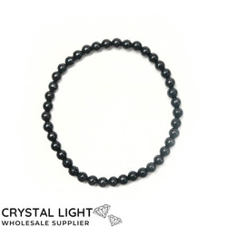 4mm Round Bead Bracelets: Shungite Bracelet 4mm