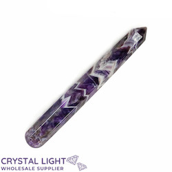 Wand Single Listings: Chevron Amethyst Faceted Wand