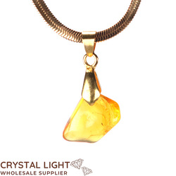 Tumble Pendant: Amber Pendant with Bail