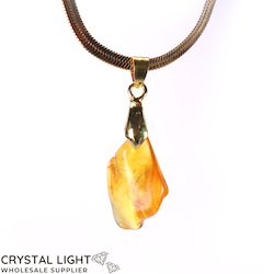 Tumble Pendant: Amber Pendant with Bail
