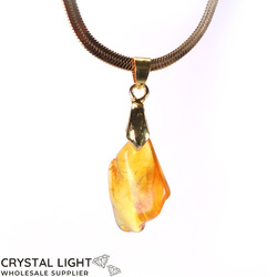 Tumble Pendant: Amber Pendant with Bail