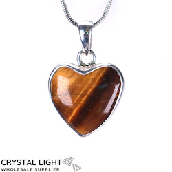 Sterling Silver Pendants: Tigers Eye Heart Pendant