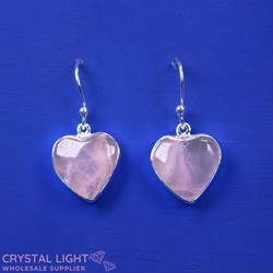 Rose Quartz Heart Hook Earrings