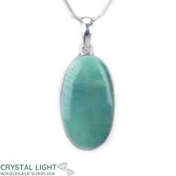 Sterling Silver Pendants: Chrysoprase Oval Pendant