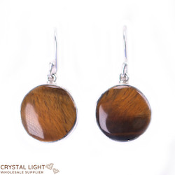 Tigers Eye Round Hook Earrings