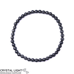 4mm Round Bead Bracelets: Black Obsidian Bracelet 4mm
