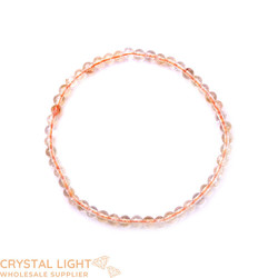 4mm Round Bead Bracelets: Citrine Bracelet 4mm