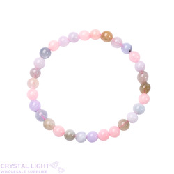 6mm Round Bead Bracelets: Morganite & Aquamarine Bracelet 6mm