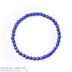 4mm Round Bead Bracelets: Lapis Lazuli Bracelet 4mm