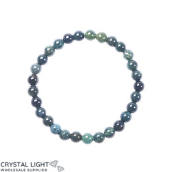 6mm Round Bead Bracelets: Moss Agate Bracelet 6mm