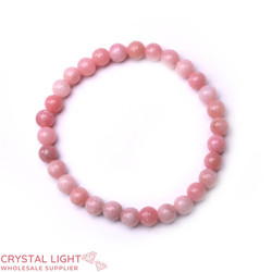 6mm Round Bead Bracelets: Pink Opal Bracelet 6mm