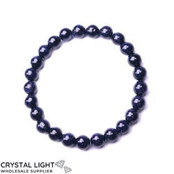 8mm Round Bead Bracelets: Blue Goldstone Bracelet 8mm