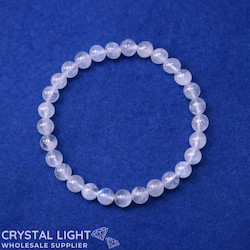 6mm Round Bead Bracelets: Rainbow Moonstone Bracelet 6mm