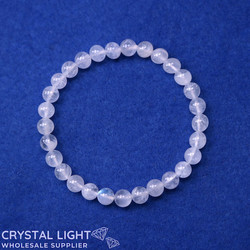 6mm Round Bead Bracelets: Rainbow Moonstone Bracelet 6mm
