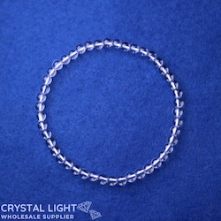4mm Round Bead Bracelets: Clear Quartz Bracelet 4mm