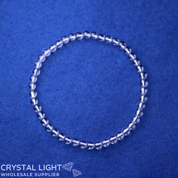 4mm Round Bead Bracelets: Clear Quartz Bracelet 4mm