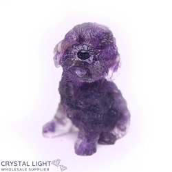 Animals: Resin Dog - Chevron Amethyst