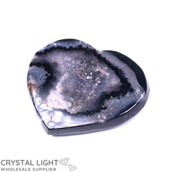 Hearts: Black Agate Druse Heart