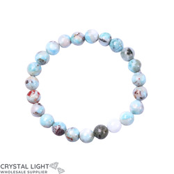 8mm Round Bead Bracelets: Larimar Bracelet 8mm