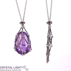 Silver Basket Necklace - Medium