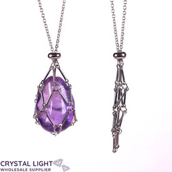 Necklaces: Silver Basket Necklace - Medium