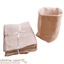 Lined Hessian Pouch Large (10 Pieces)