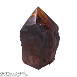 Cut Base Points: Red & Gold Tigers Eye Cut Base Point