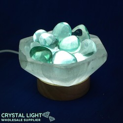 Decor Bowl Lamp - Blue Obsidian