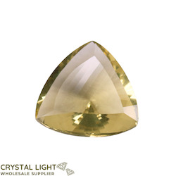 Cut Gemstones: Lemon Quartz Faceted Curved Triangle