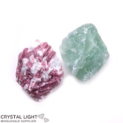 Fluorite and Pink Tourmaline Specimen Lot