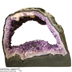 Amethyst Geodes: Amethyst Geode Slice with Calcite