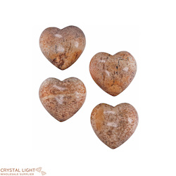 Hearts: Picture Jasper Puff Heart Lot