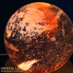 Strawberry Obsidian Sphere on LED Stand