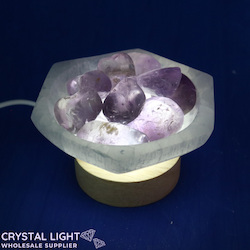USB Light Stands: Decor Bowl Lamp - Amethyst