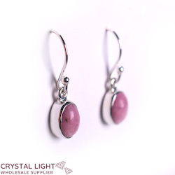 Sterling Silver Earrings: Pink Opal Hook Earrings