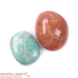 Moonstone & Amazonite Palmstone Lot