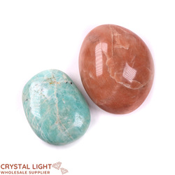 Soapstones & Palmstone Lots: Moonstone & Amazonite Palmstone Lot