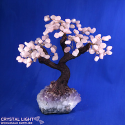 Large/Extra Large Trees: Rose Quartz Druse Tree (Single)