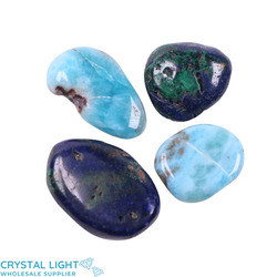 Tumble Lots: Azurite & Larimar Mini Flatstone Lot