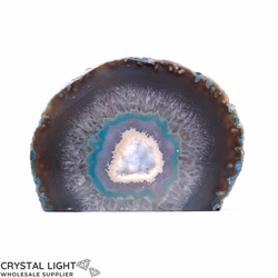 Agate Geodes: Teal Agate Cut Base Geode