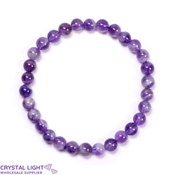 6mm Round Bead Bracelets: Chevron Amethyst Bracelet&nbsp;6mm&nbsp;