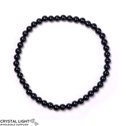 4mm Round Bead Bracelets: Black Tourmaline 4mm Bracelet