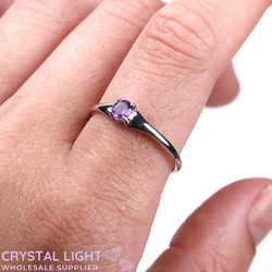 Sterling Silver Rings: Amethyst Band Ring