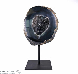 Black Agate Geode on Stand