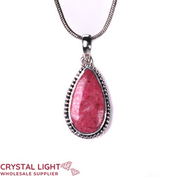 Sterling Silver Pendants: Thulite Drop Pendant