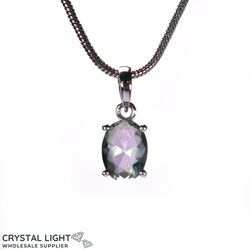 Sterling Silver Pendants: Mystic Quartz Oval Pendant