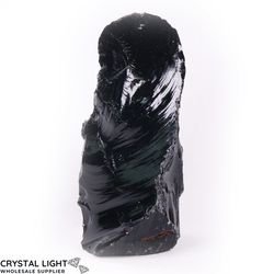 Black Obsidian Rough Cut Base