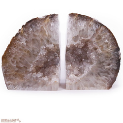 Bookends: Agate with Quartz Geode Bookends