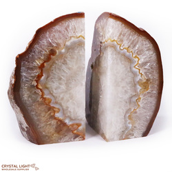 Carnelian & Quartz Bookends